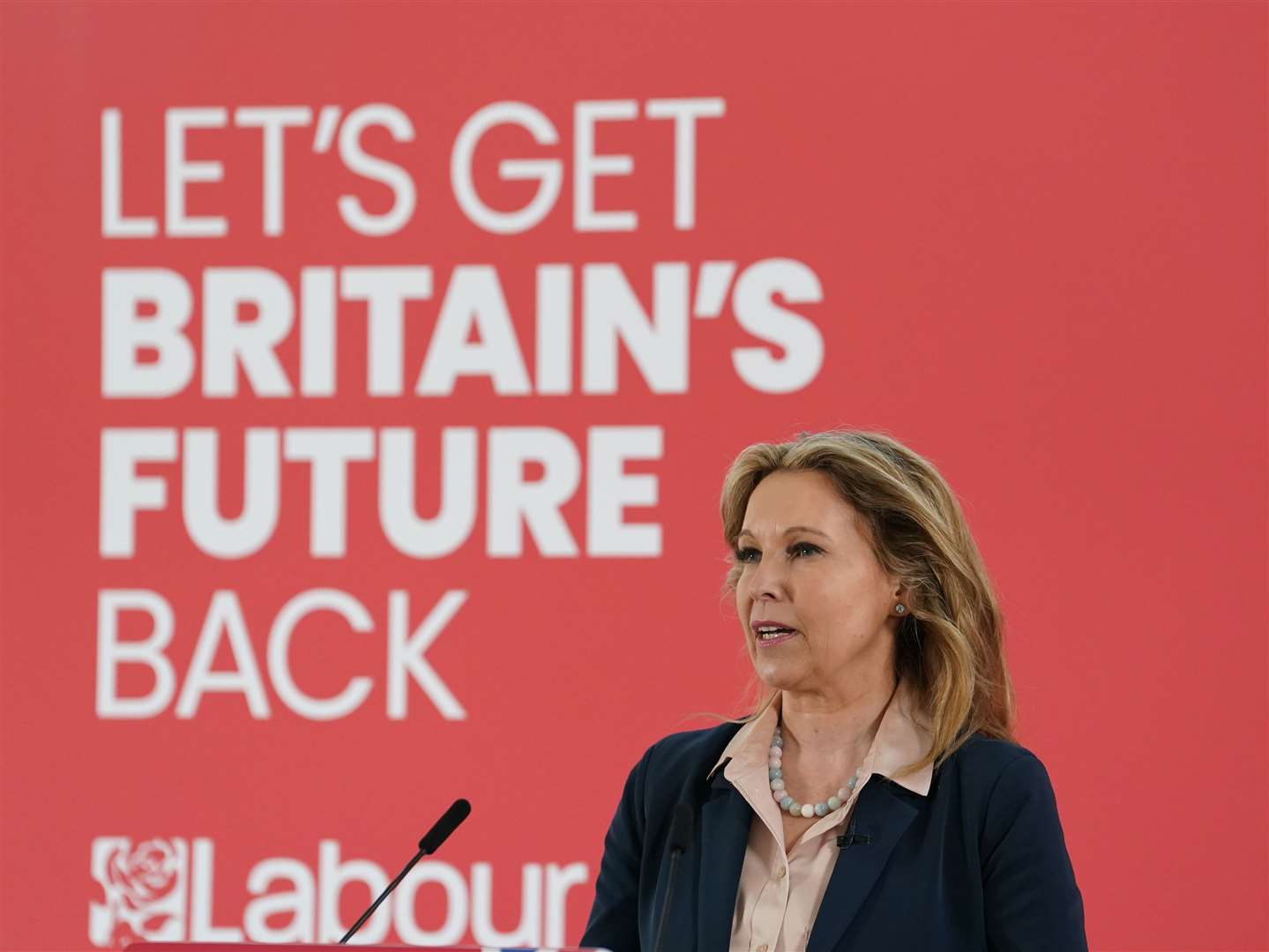 New Labour MP Natalie Elphicke speaks before Sir Keir Starmer’s speech (Gareth Fuller/PA)