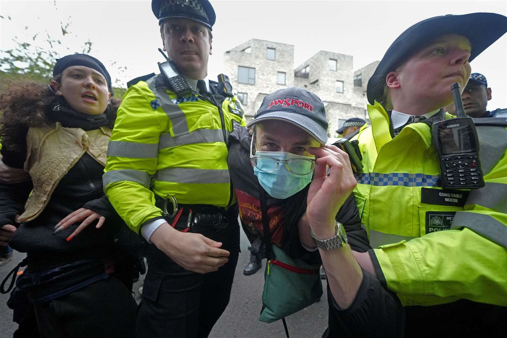 The Metropolitan Police said officers were ‘quickly on scene’ and had ‘engaged with the protesters at length’ (Yui Mok/PA)
