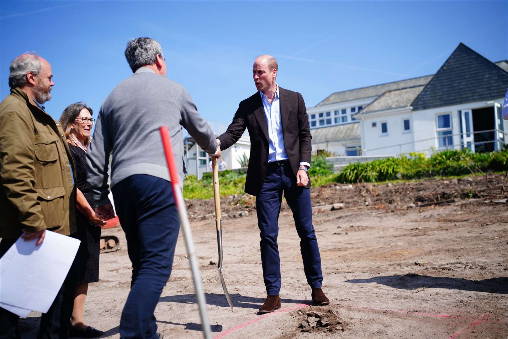 William broke new ground during a visit to St Mary’s Community Hospital (Ben Birchall/PA)