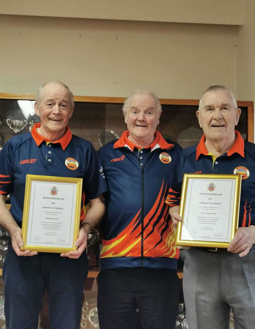 Honorary life memberships were presented to Alastair Morrison and Ian Cormack senior.