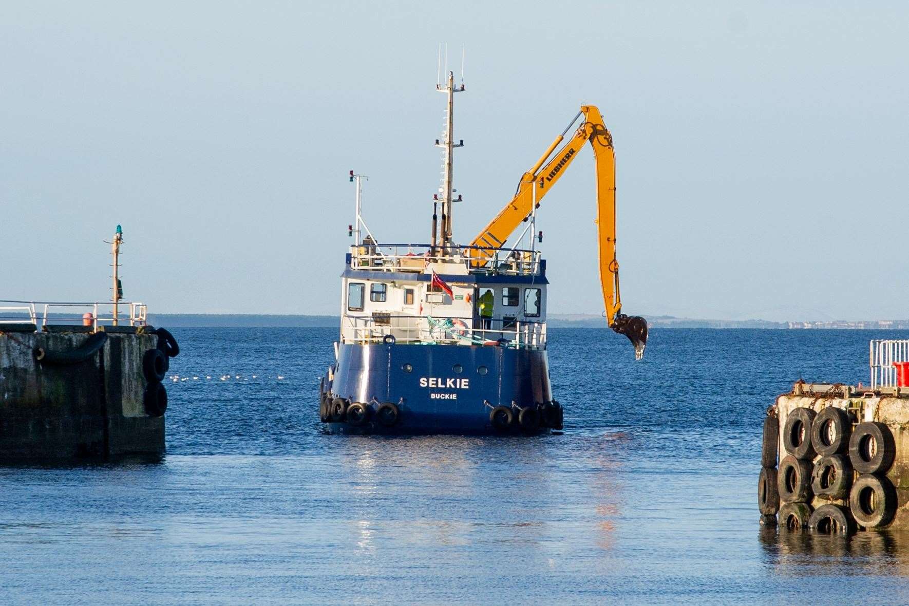 The MV Selkie in Buckie Harbour. Picture: Daniel Forsyth..