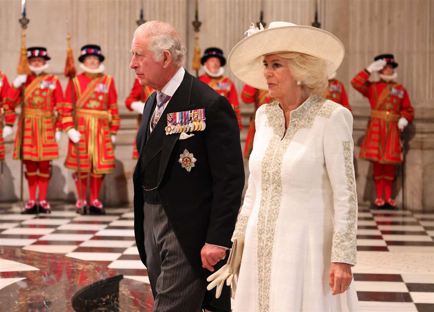 The Prince of Wales and the Duchess of Cornwall at the National Service of Thanksgiving at St Paul’s Cathedral in June (Richard Pohle/The Times/PA)