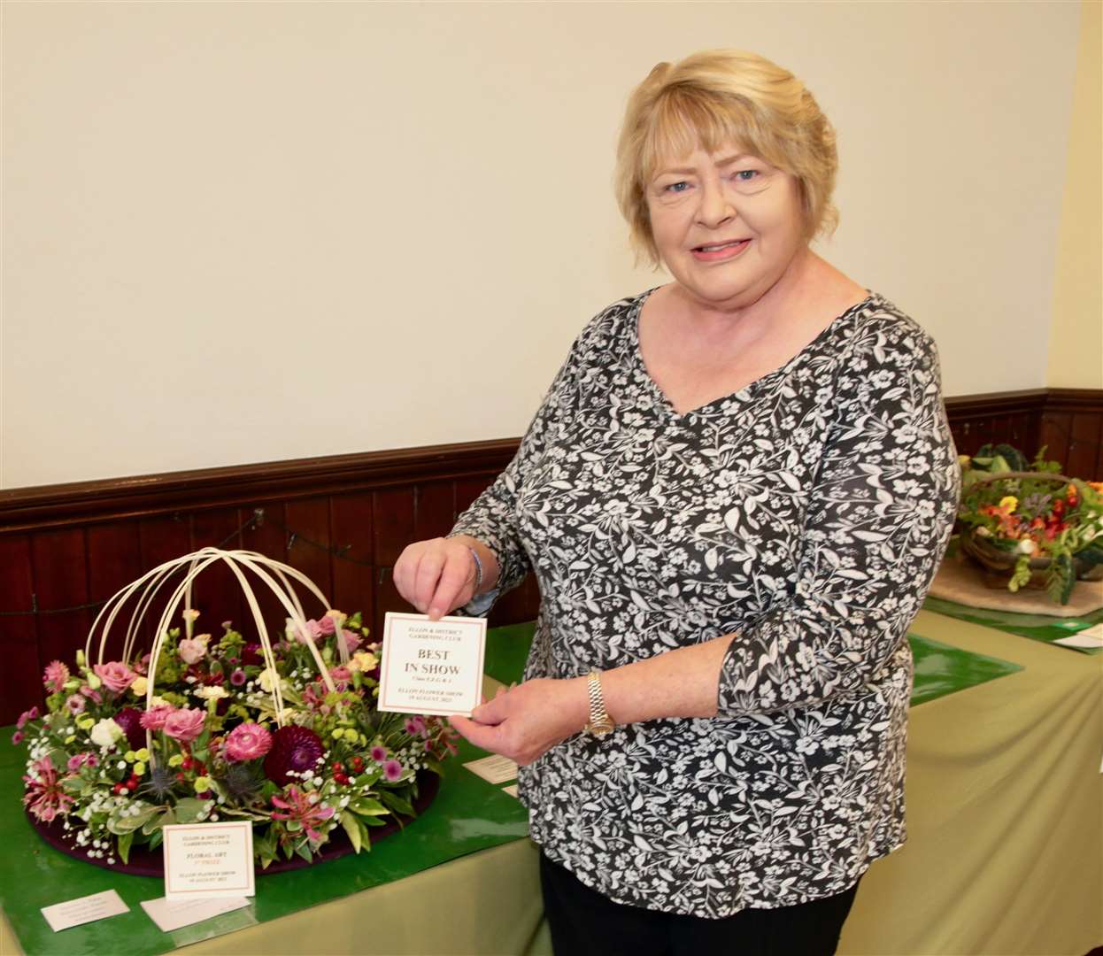 Sylvia Pike winner of best floral art. Picture:Phil Harman