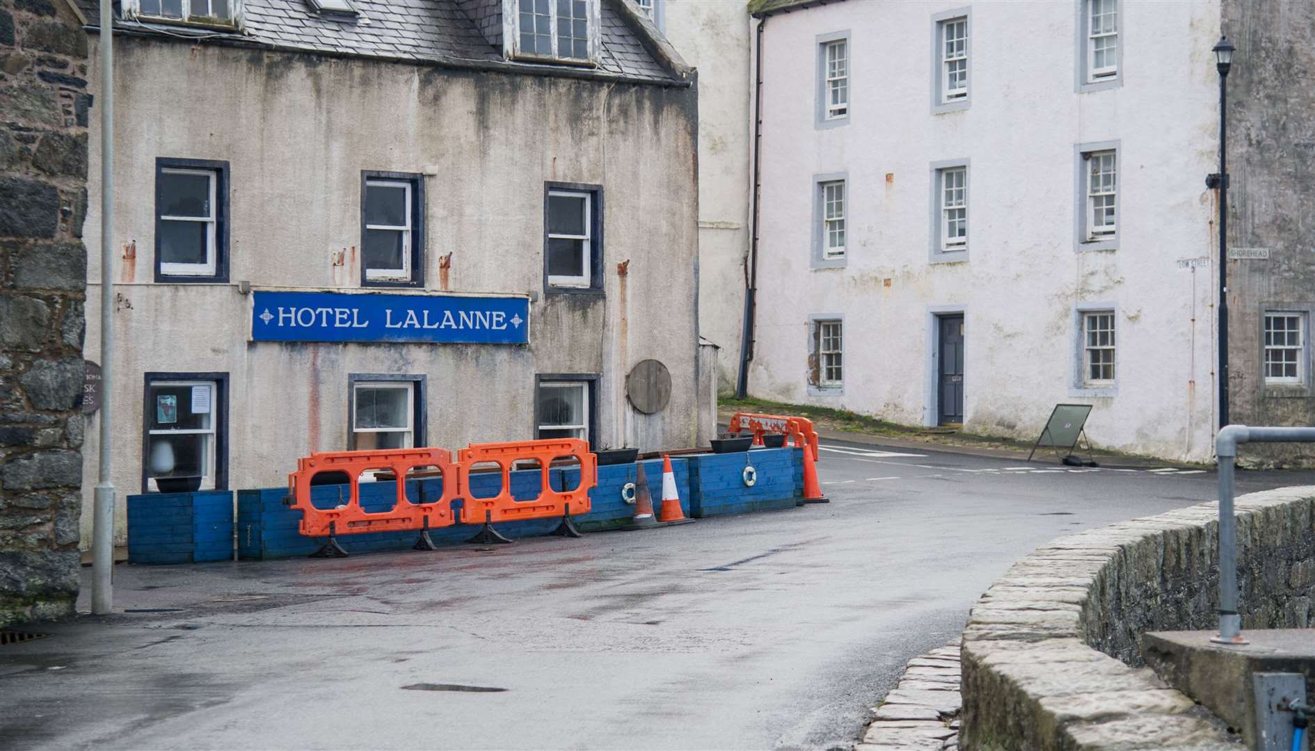 The Shore Inn, at Portsoy harbour, has been altered for the filming of Peaky Blinders. Picture: Becky Saunderson.