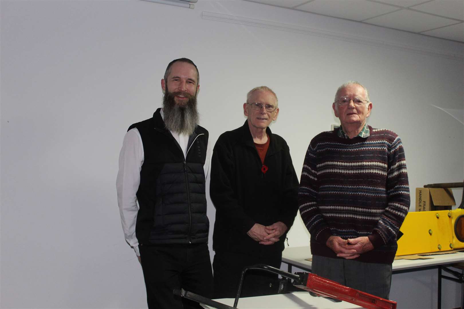 Garioch Heritage Society welcomed guest speaker railway enthusiast Des Byrne (centre) who is with group president Colin Wood (left) and former Inverurie Locomotive Works employee Charlie Milne. Picture: Griselda McGregor
