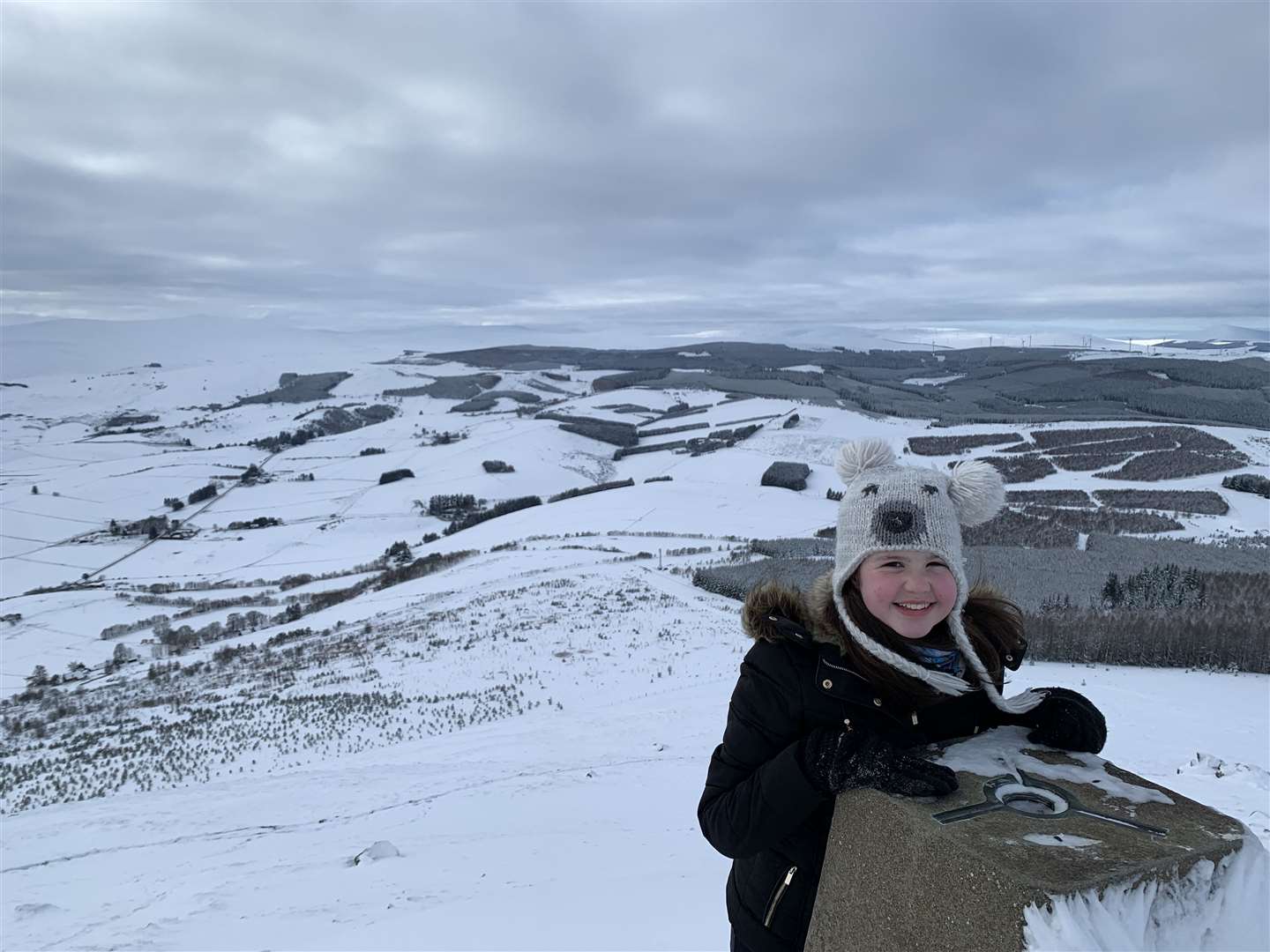 Inverurie Academy pupil Isla Innes takes in the sights during a snowy hike as part of the challenge.