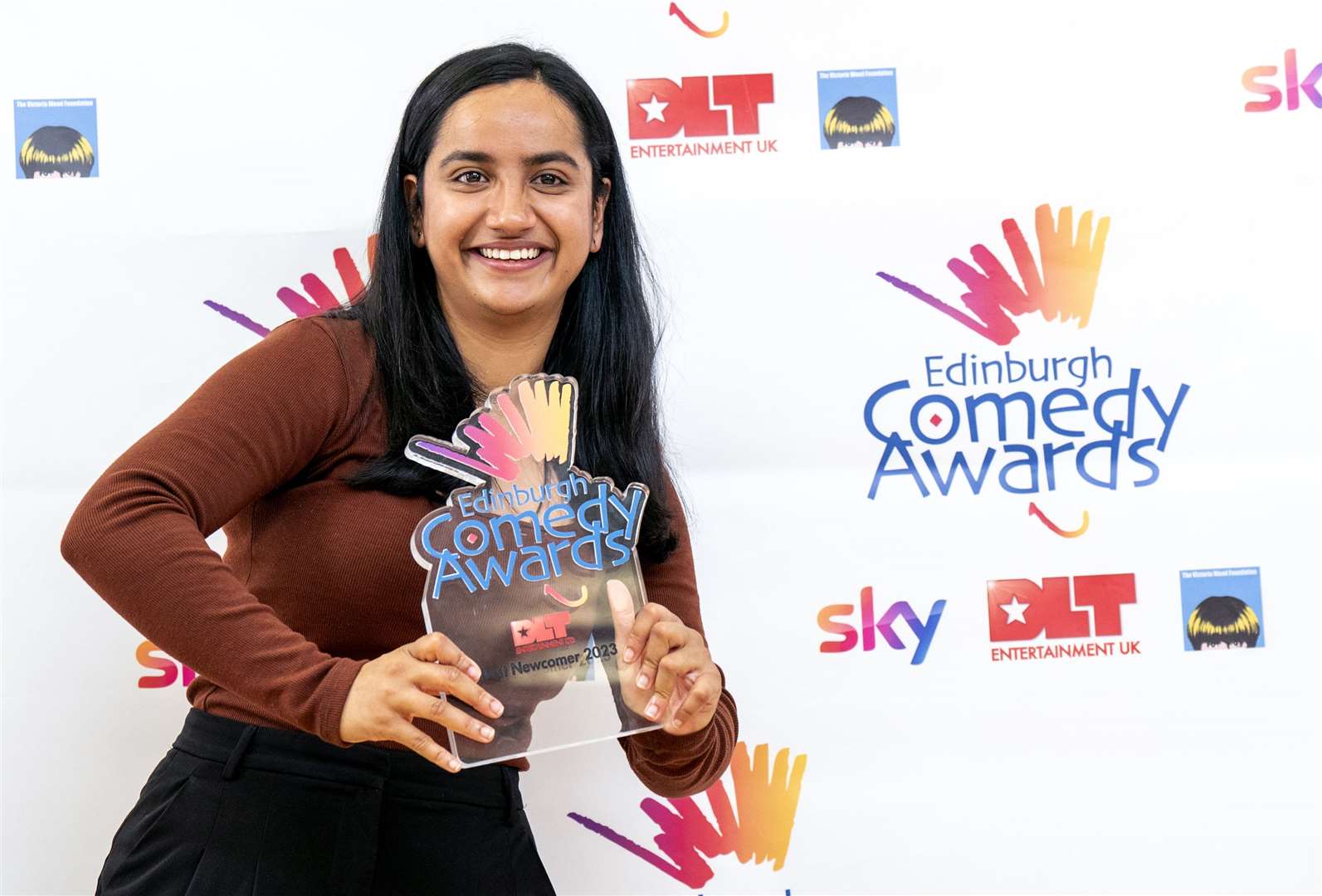 Urooj Ashfaq winner of the DLT Entertainment Best Newcomer at the 2023 Edinburgh Comedy Awards at the Dovecot Studios during the Edinburgh Festival Fringe (Jane Barlow/PA)