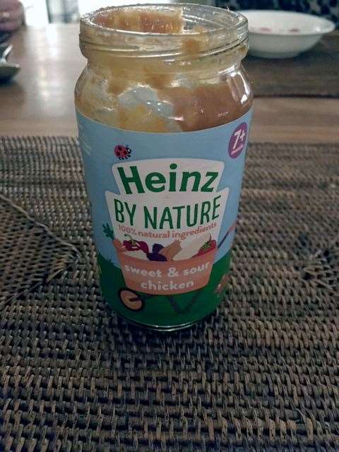 The jar of Heinz baby food that was laced with fragments of a craft knife (Hereford Constabulary/PA)