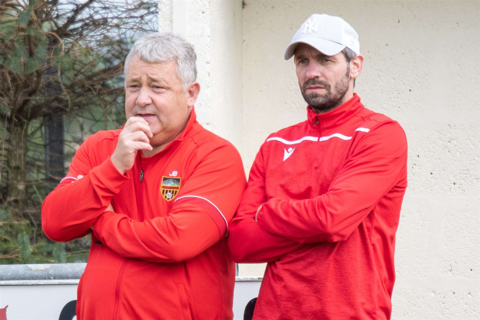 Jim Brindle (left) is taking over as Islavale manager from Iain Macrae (right). Picture: Daniel Forsyth.