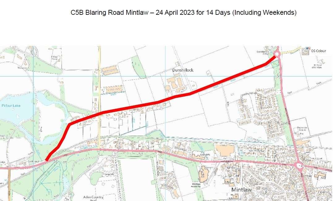 The Balring road will also be closed.