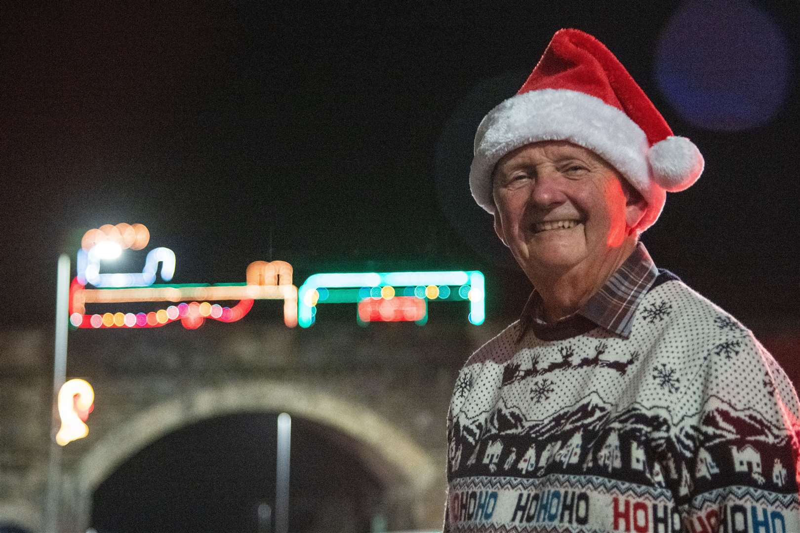 Christmas lights committee chairman David Paterson at last year's switch-on ceremony. Picture: Daniel Forsyth