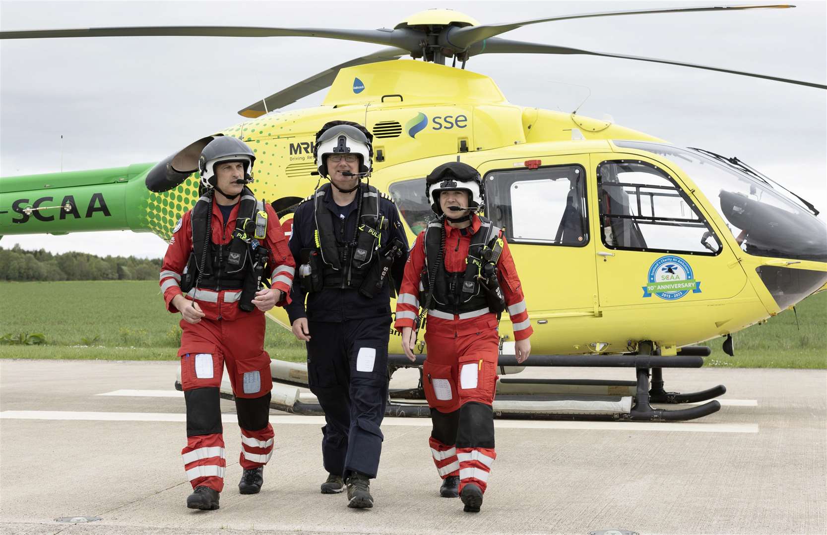 Scotland’s Charity Air Ambulance has marked its 10th anniversary.