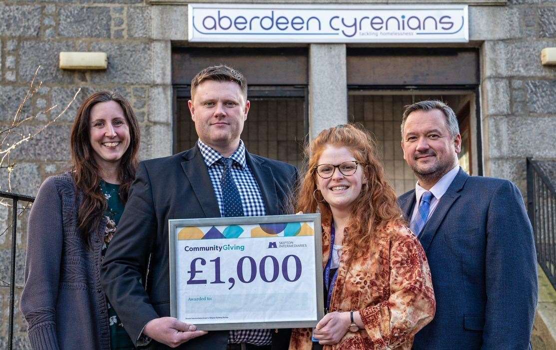 Kind hearted staff at Phil Anderson Financial Solutions have boosted Aberdeen Cyrenians.