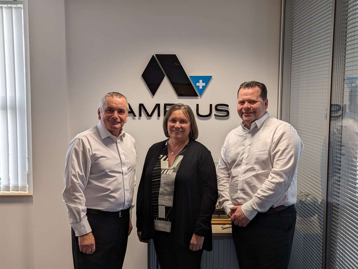 The new appointments for Amplus Energy Services: George Geddes (HSEQ manager), Susan Shanks (financial controller) and Steve Gardyne (managing director).