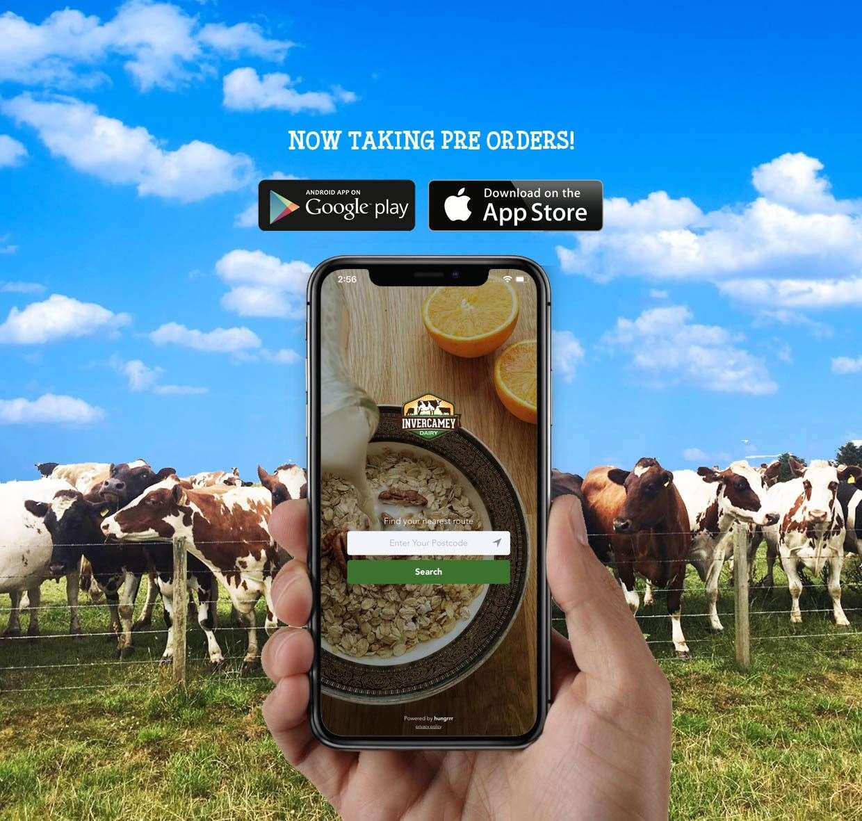 Invercamey Dairy's app is now taking live orders for doorstep delivery.