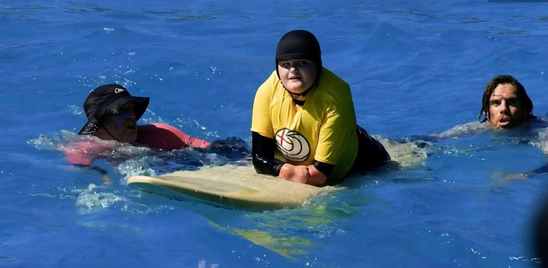 Jade Edward preparing to go surfing