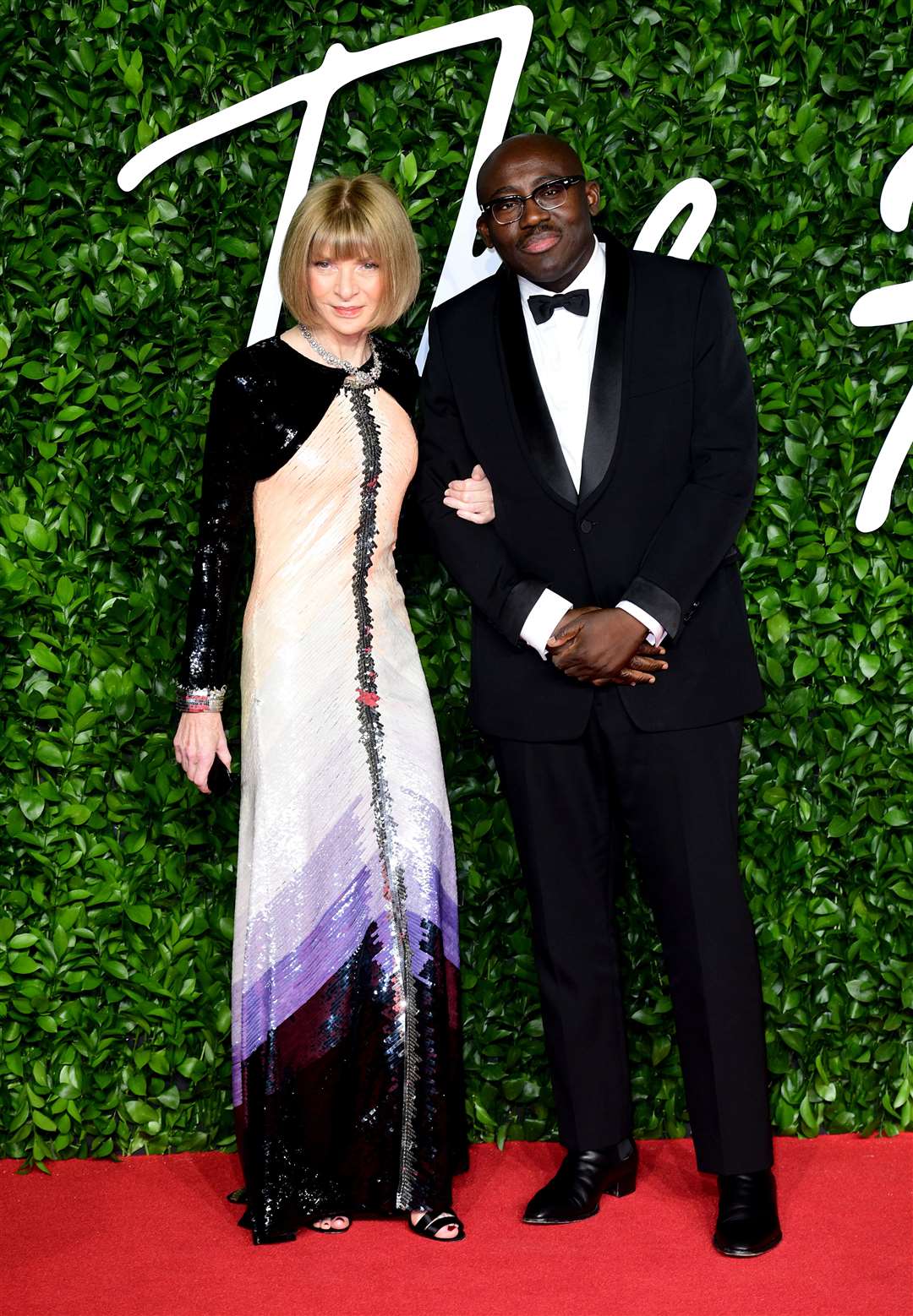 Dame Anna Wintour and Edward Enninful attending the Fashion Awards 2019 at the Royal Albert Hall (Ian West/PA)