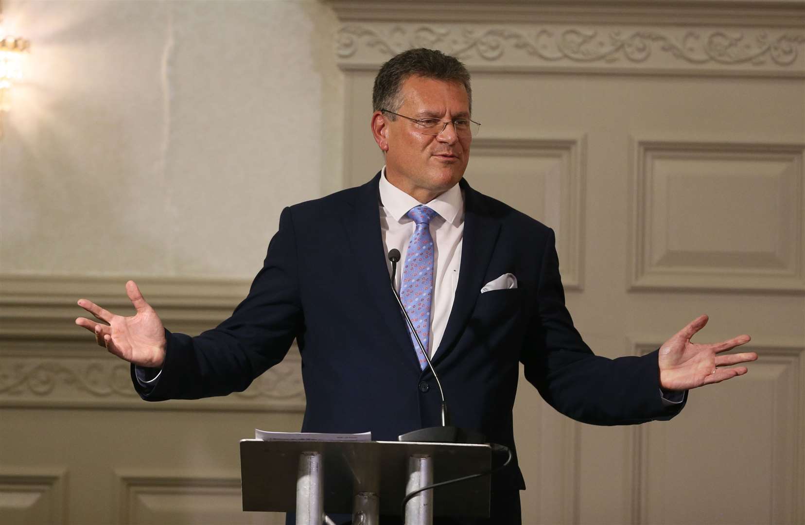 European Commission vice president Maros Sefcovic last week unveiled a range of proposals aimed at cutting the red tape the protocol has imposed on moving goods from Great Britain to Northern Ireland (Brian Lawless/PA)