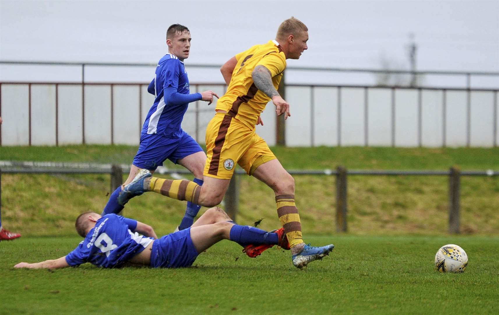 Forres take on Lossie in a Mosset Park derby. Picture: Eric Cormack.