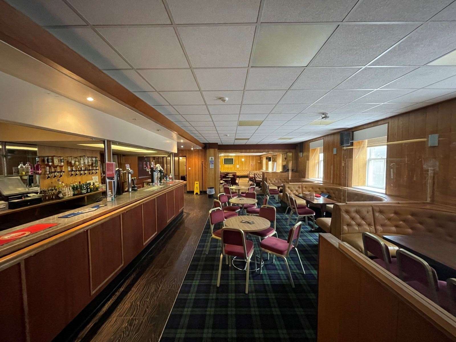 The bar area of the Huntly and District Ex-Servicemen’s Club, which is now in the hands of liquidator Michael Reid, of Meston Reid & Co.