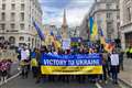Pro-Ukraine group clashes with activists urging UK to stop supplying weapons