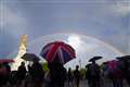 Double rainbow appears over Buckingham Palace as crowd gathers to mourn Queen