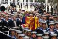 Sombre royals follow Queen’s coffin towed by sailors to Westminster Abbey