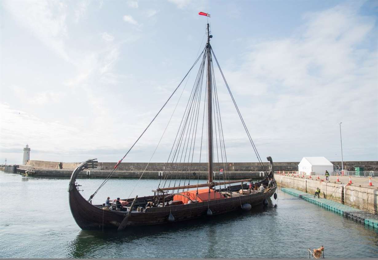 PICTURES: ‘Buckie has never seen anything like it!’ - Viking ship for Matt Damon blockbuster The Odyssey docks at Buckie