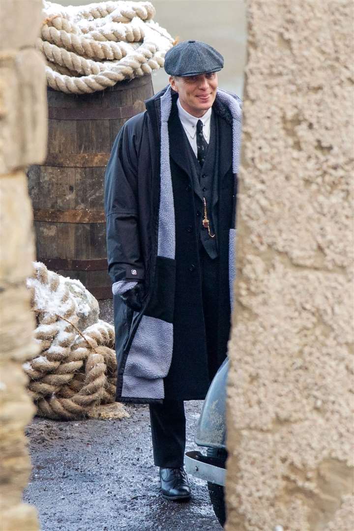 Tommy Shelby, who is played by Cillian Murphy, between filming. Picture: Daniel Forsyth