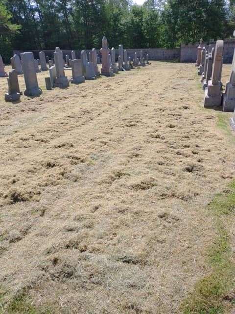 Grass was left after cutting