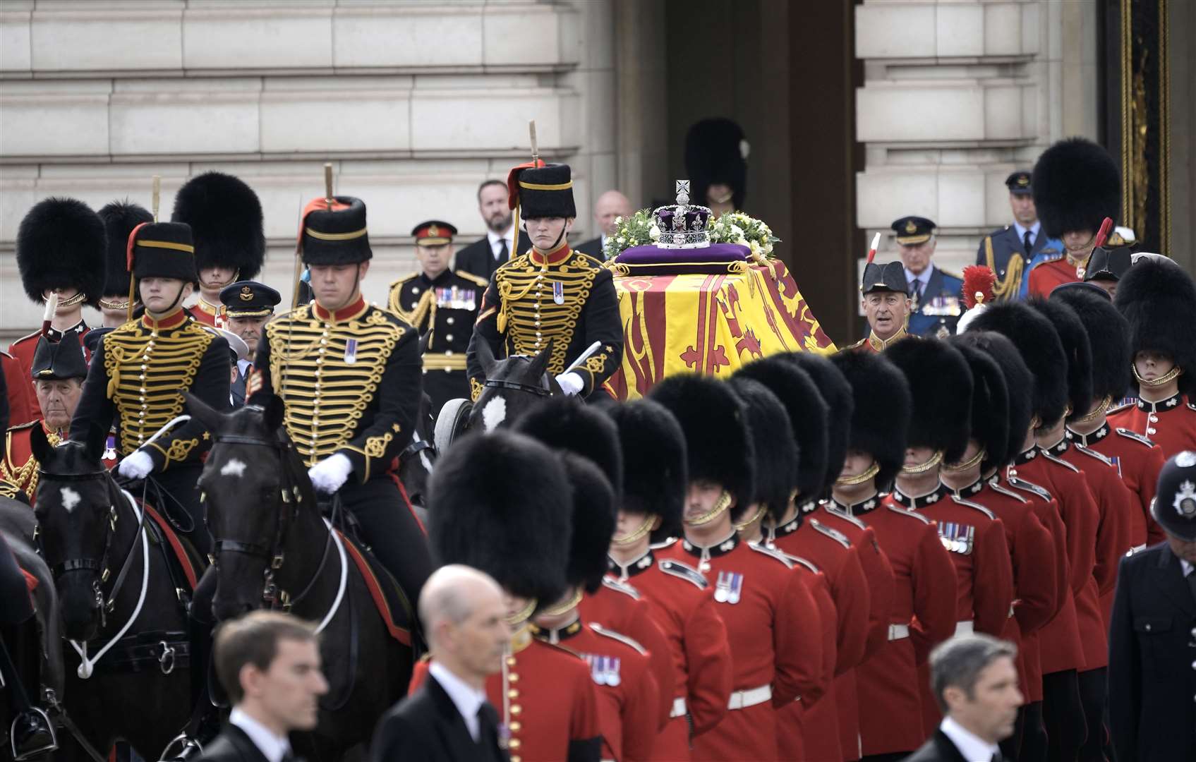 The ceremonial procession went from Buckingham Palace to Westminster Hall (Vadim Ghirda/PA)