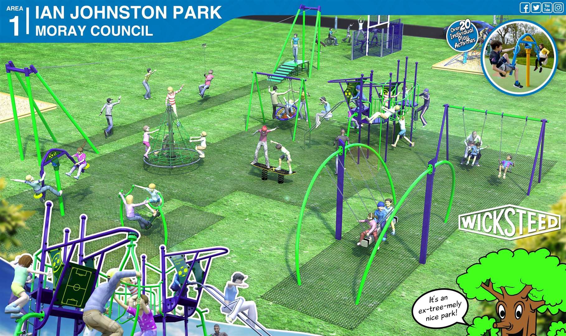 An artist's impression of how the revamped play park will look.