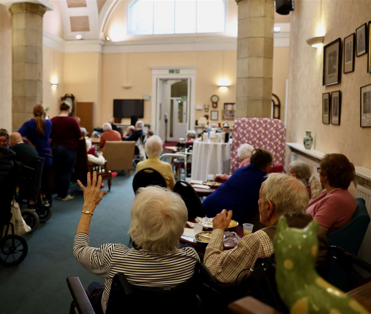 Residents at Anderson's savour the traditional music. Picture: Graeme Roger