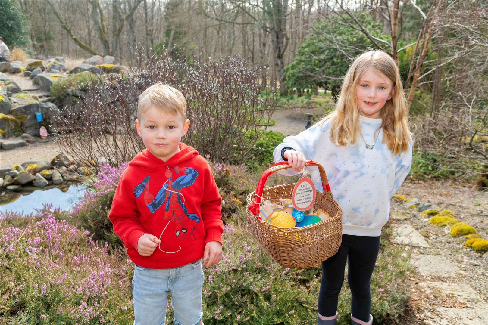 Billy and Toni hold a basket of goodies at the Easter Egg trail at Leith Hall, Kennethmont during Easter weekend…Picture: Beth Taylor