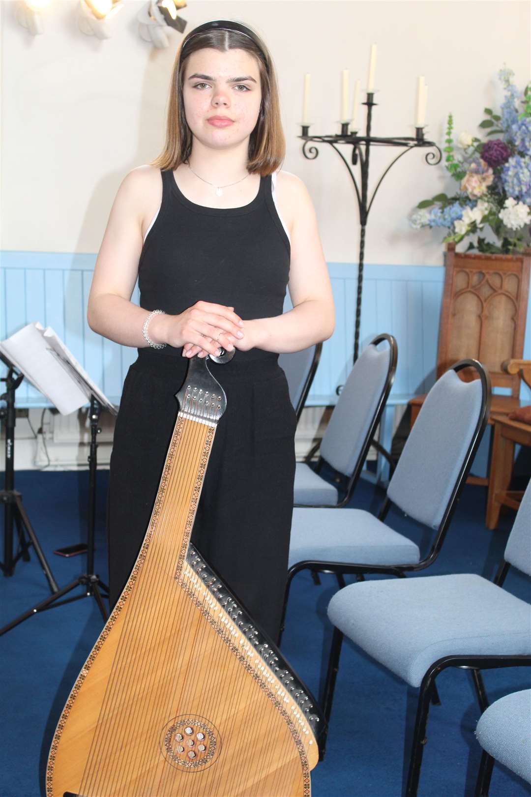 Ukrainian Alisa Anhel brought an unusual contributuion to Saturday night's Inverurie Music concert in St Andrews church with Ukraine's national instrument, the Bandura