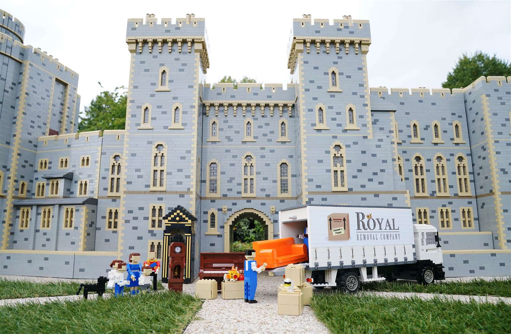 Mini Lego figures of the family are unveiled at Legoland Windsor (Jonathan Brady/PA)