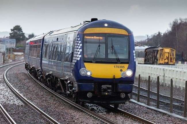 Rail delay between Inverness and Aberdeen.