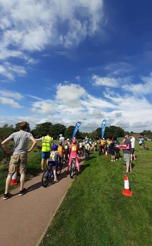 Young cyclists totted up more than 100 miles in just half an hour to raise money towards a wheel park in Ellon.