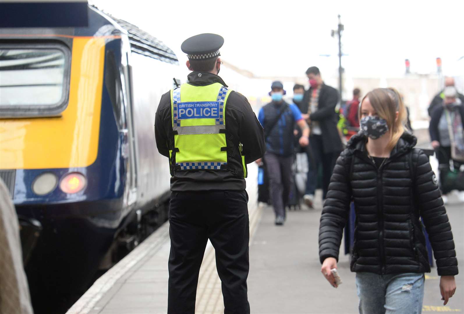 British Transport Police were involved in the operation. Picture: Gary Anthony.