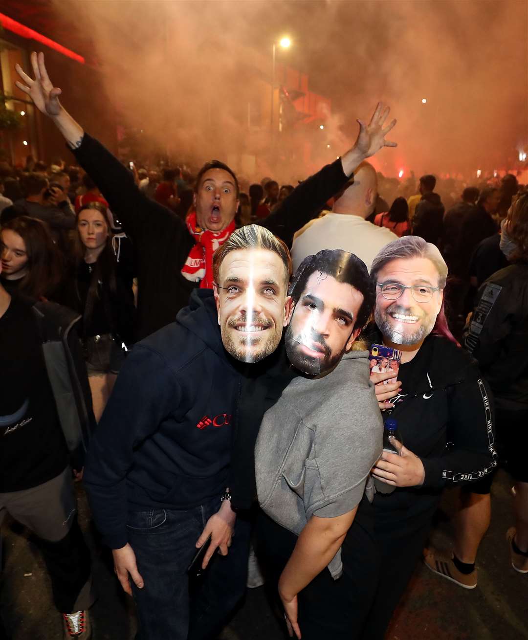 Fans were urged not to repeat the gathering outside Anfield in July (Martin Rickett/PA)