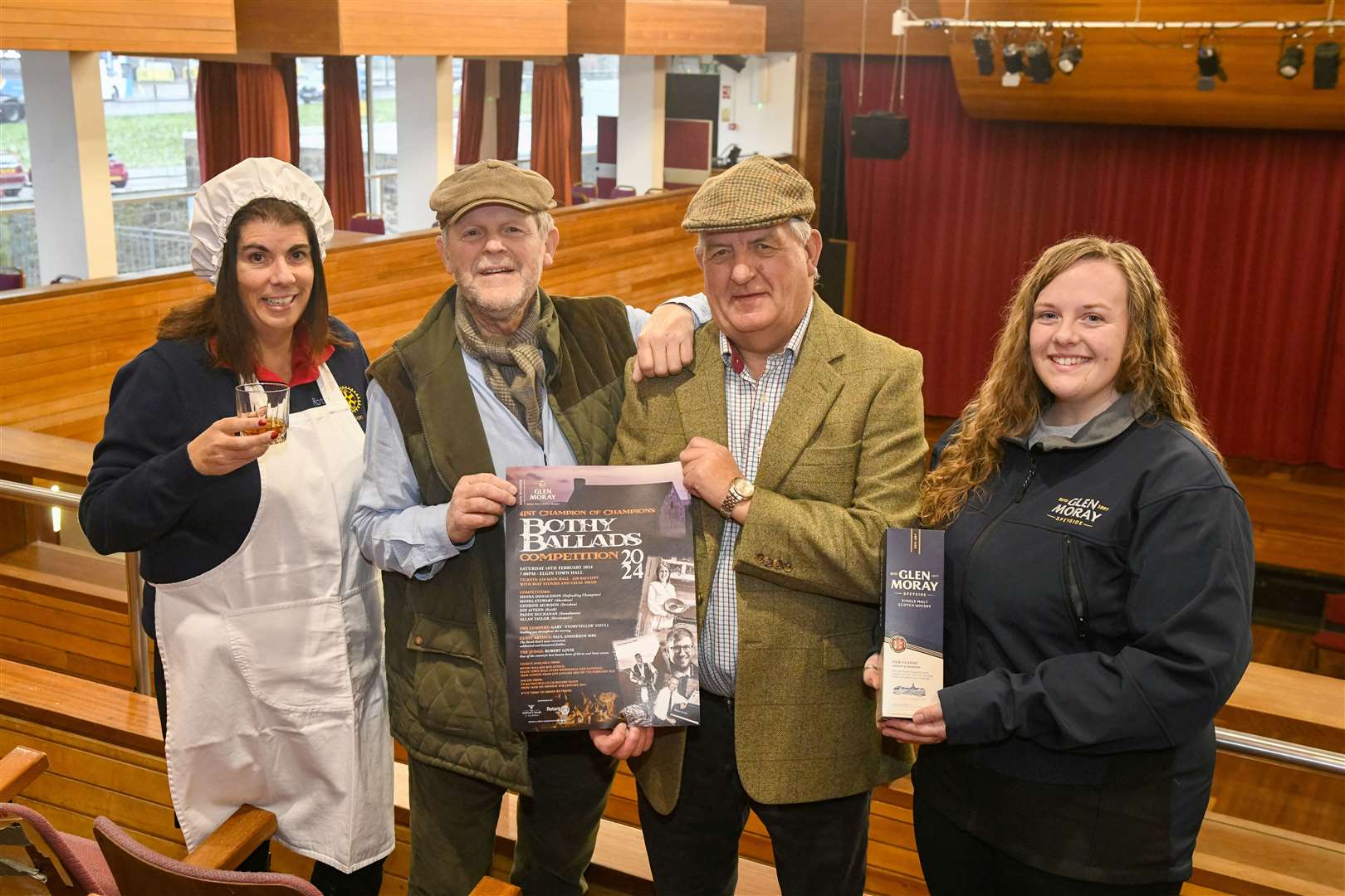 From left: Michelle Anderson, Donald Lunan and Martin Birse from Rotary Elgin with Beth Williamson from Glen Moray. Picture: Beth Taylor.