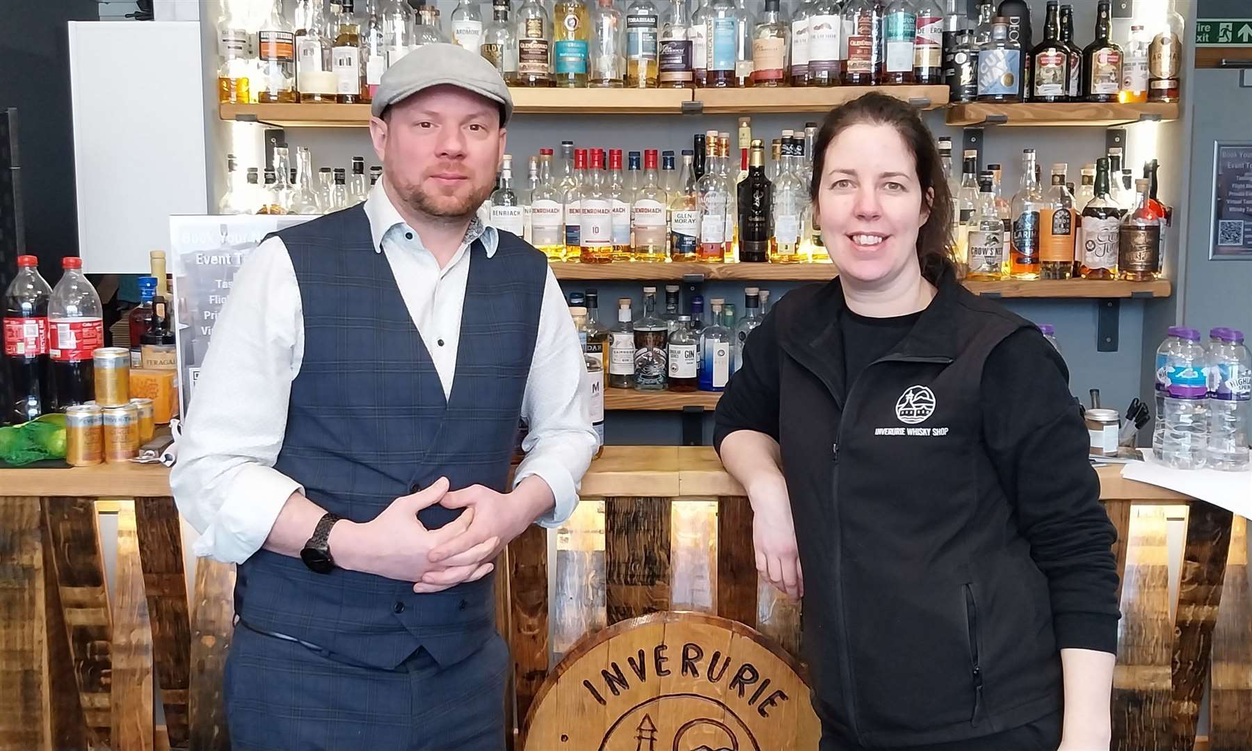Inverurie Whisky Shop's Mike Stuart and Annette Leonard.