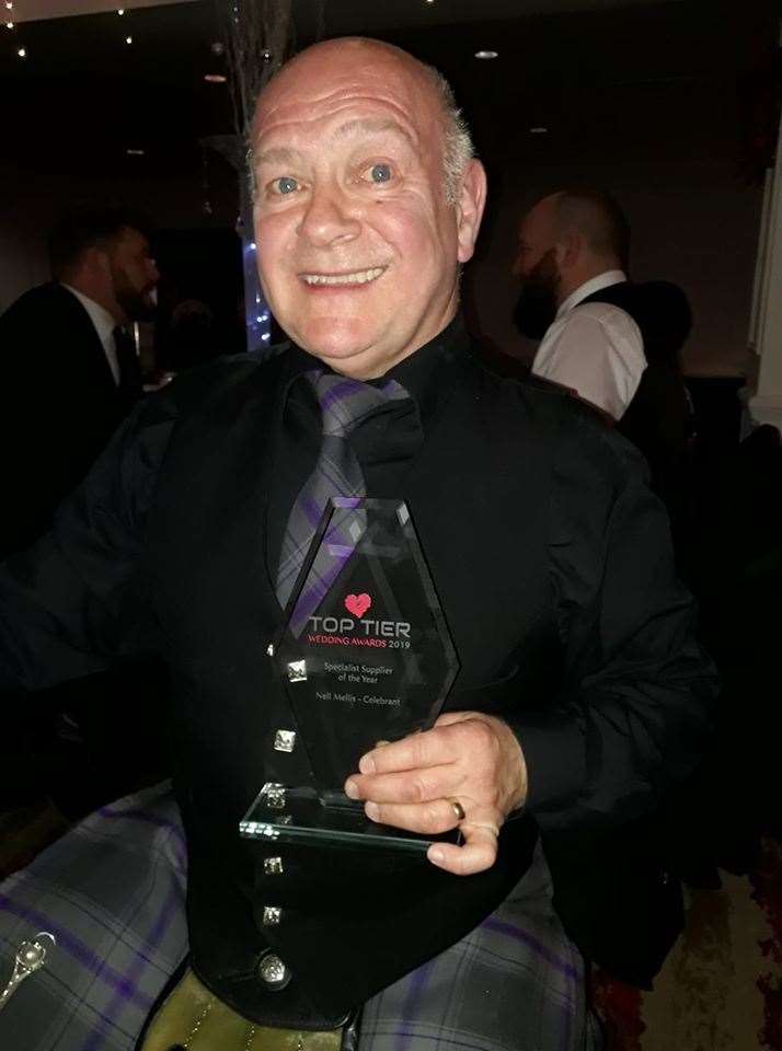 Humanist officiant Neil Mellis was the Specialist Supplier of the Year