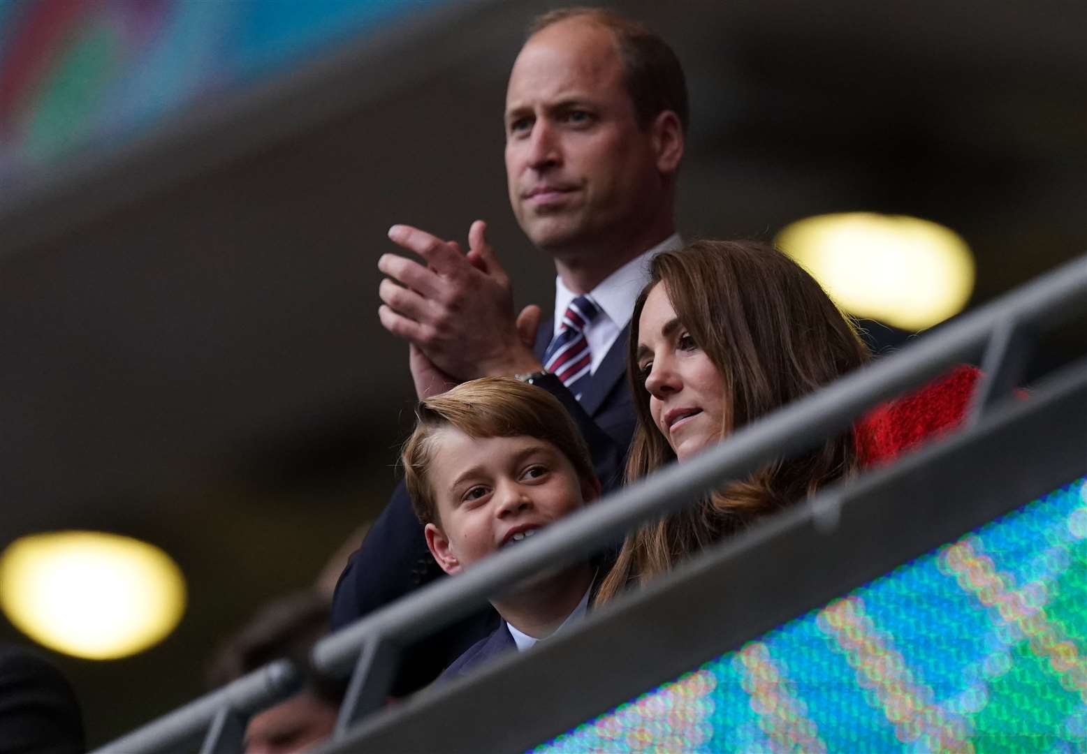 William and Kate with son George for the England v Germany match (Mike Egerton/PA)