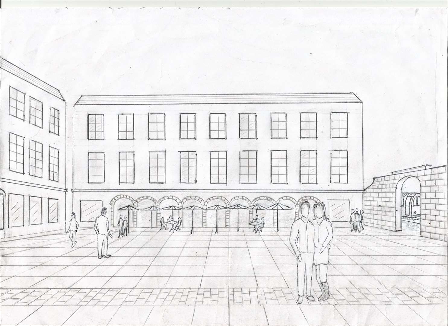 Mark Smyth's sketch for his proposed Inverness civic square.