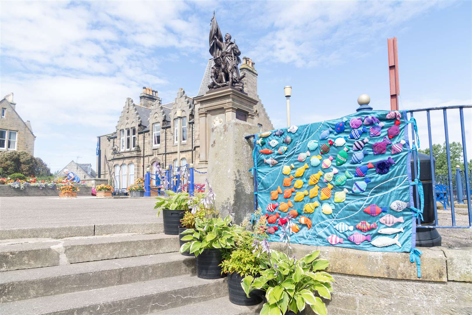 The Rainbow of Fish panel, also at the square. Picture: Beth Taylor