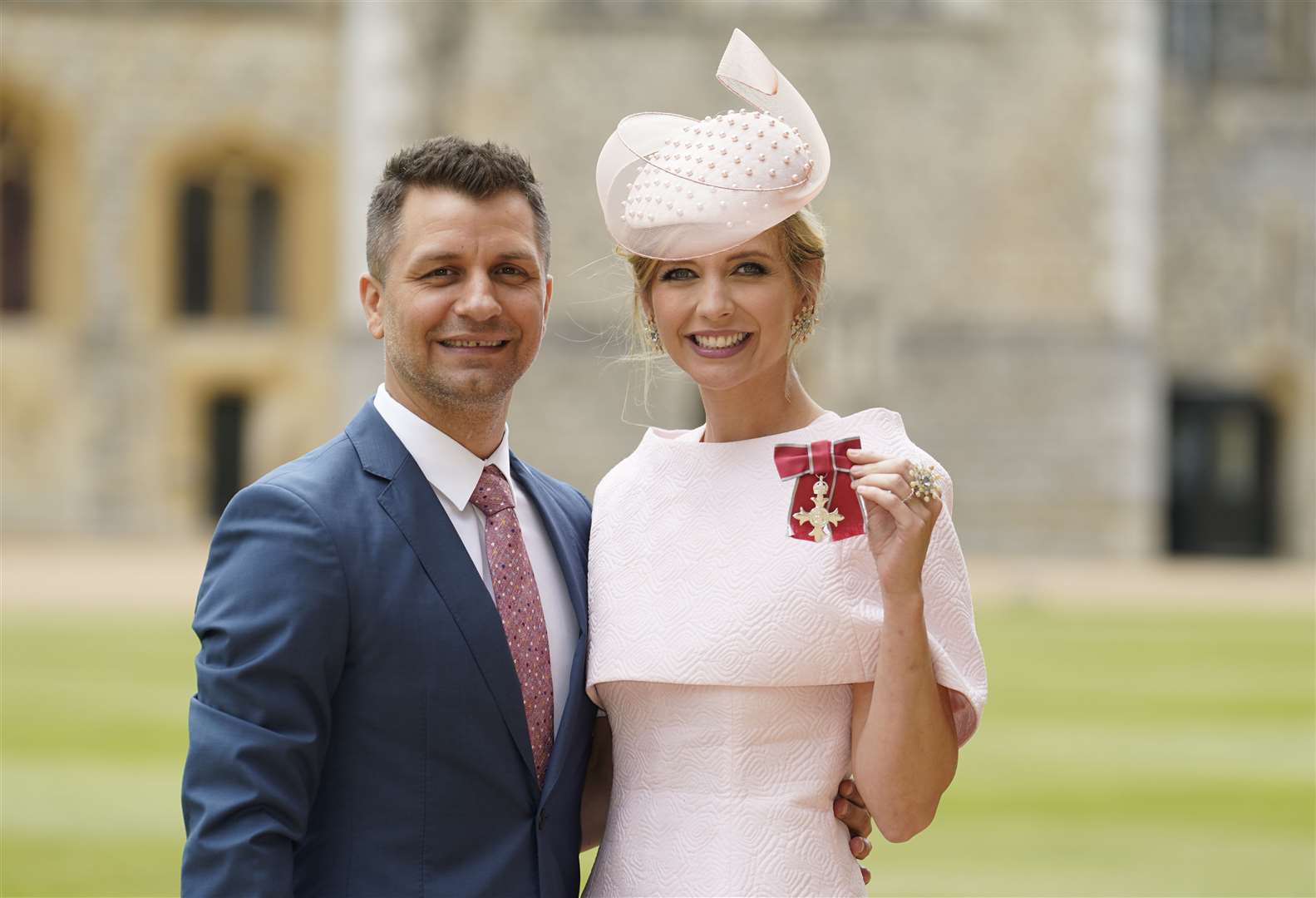 Ms Riley was joined at the ceremony by her husband Pasha Kovalev (Andrew Matthews/PA)