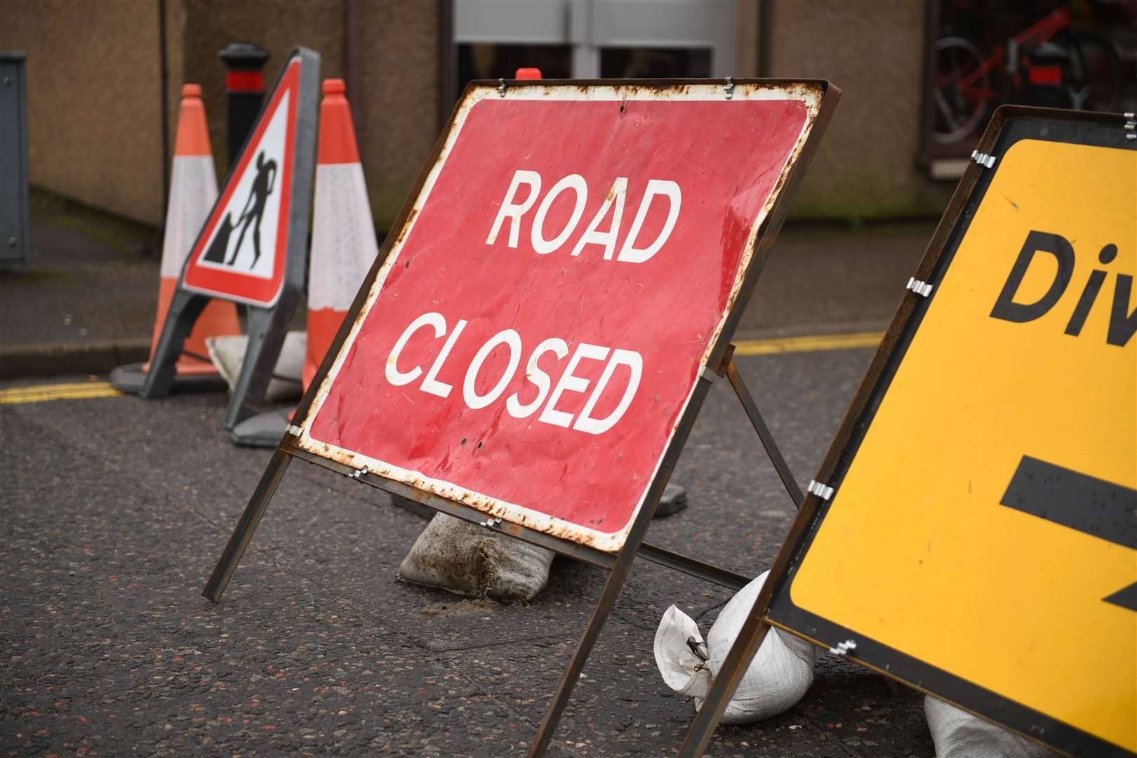 Scottish Water roadworks has closed a section of Seafield Street in Cullen. Picture: James Mackenzie.