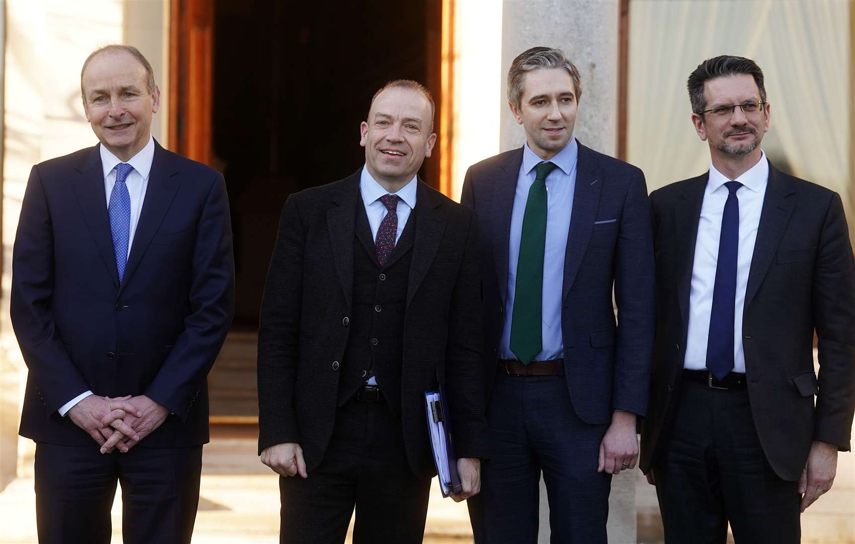 Mr Heaton-Harris (second left) and Mr Baker (right) with Tanaiste Micheal Martin (left) Ireland Minister for Justice Simon Harris at the British Irish Intergovernmental Conference (Brian Lawless/PA)