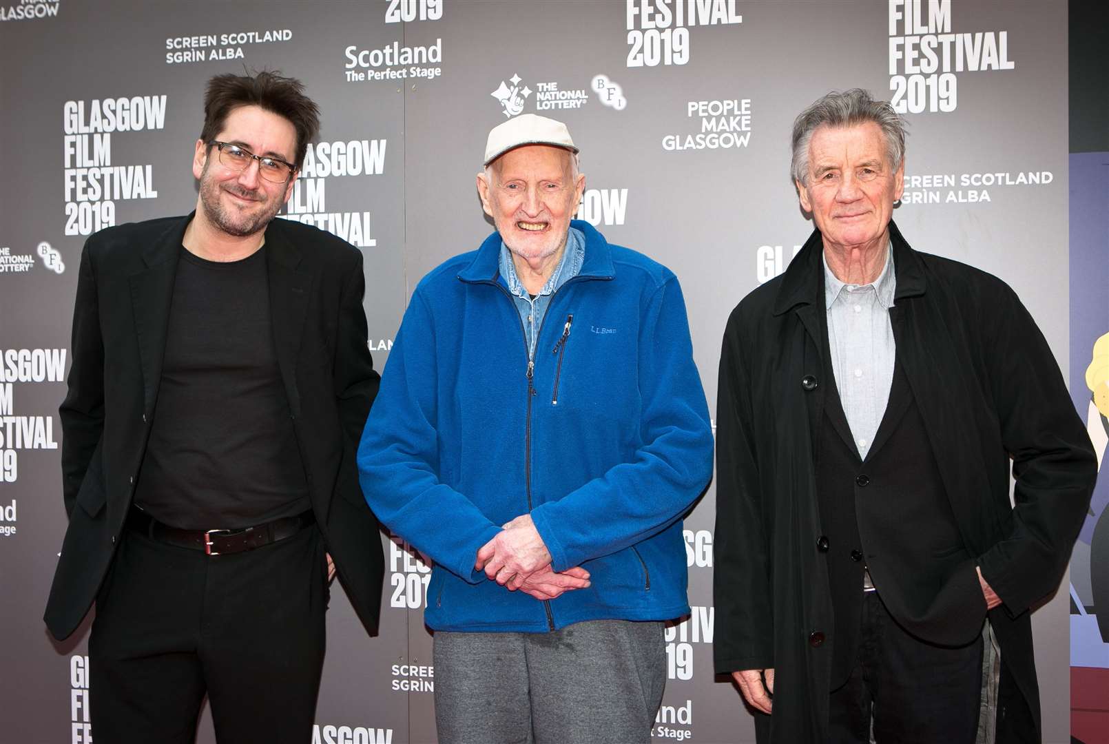 Director Robbie Fraser, Mr MacInnes and Michael Palin at the UK premiere of Final Ascent, based on the Scottish mountaineer’s life, at the 2019 Glasgow Film Festival (Eoin Carey/PA)